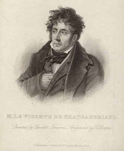 シャトーブリアンの子爵の肖像 作： アン・ルイス・ジロデ・ド・ルーシー・トリオソン